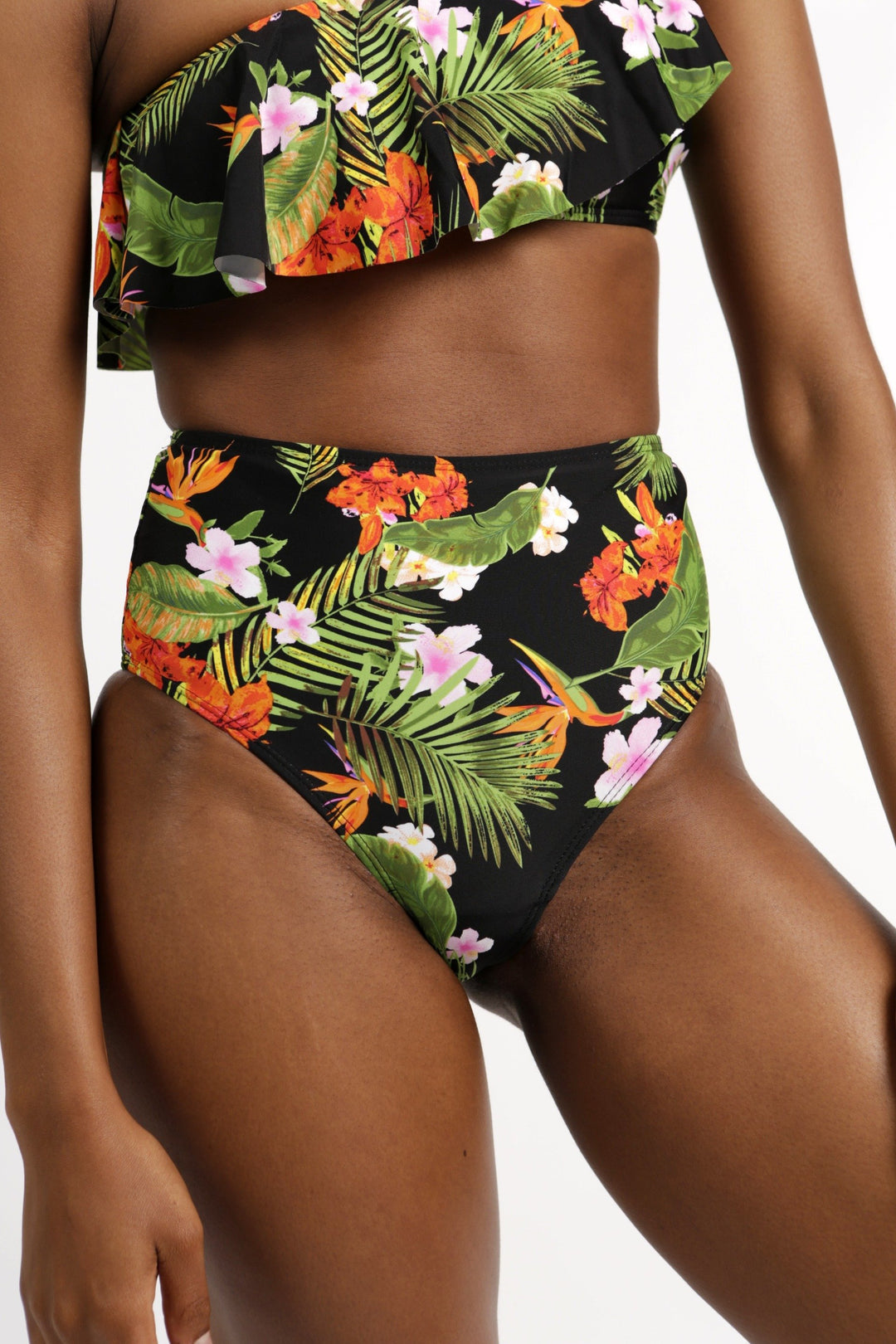 Ladies High Waisted Floral Swimwear Bottom