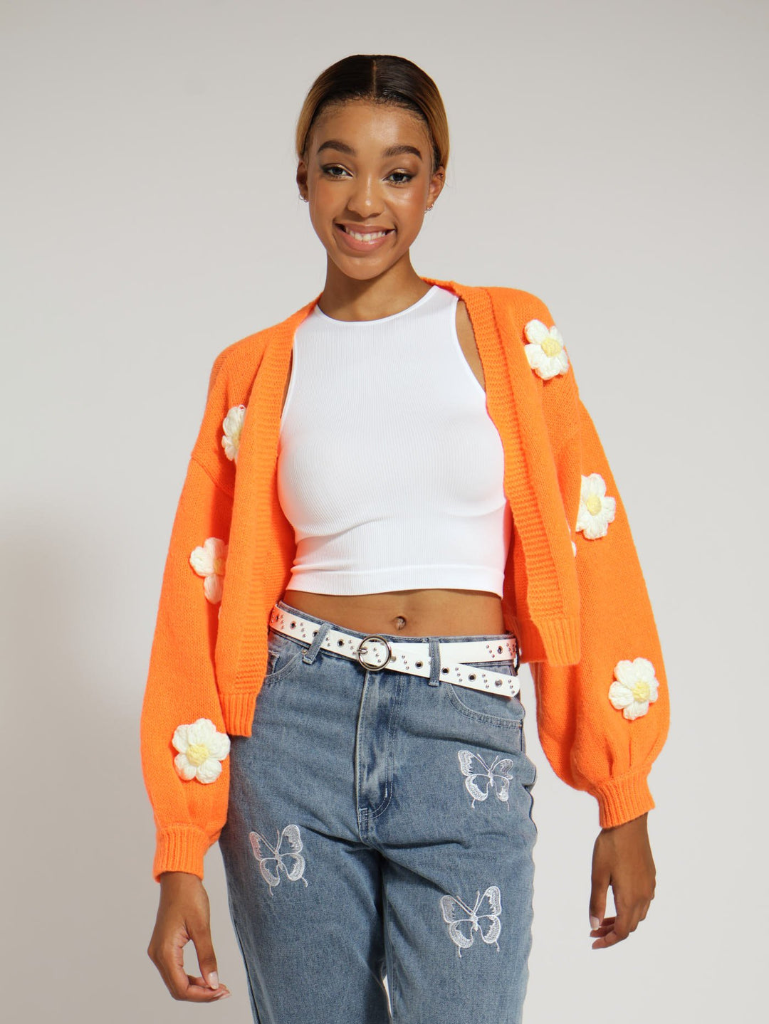 Flower Cardigan - Orange