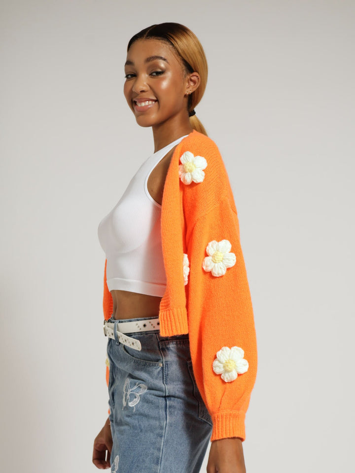 Flower Cardigan - Orange