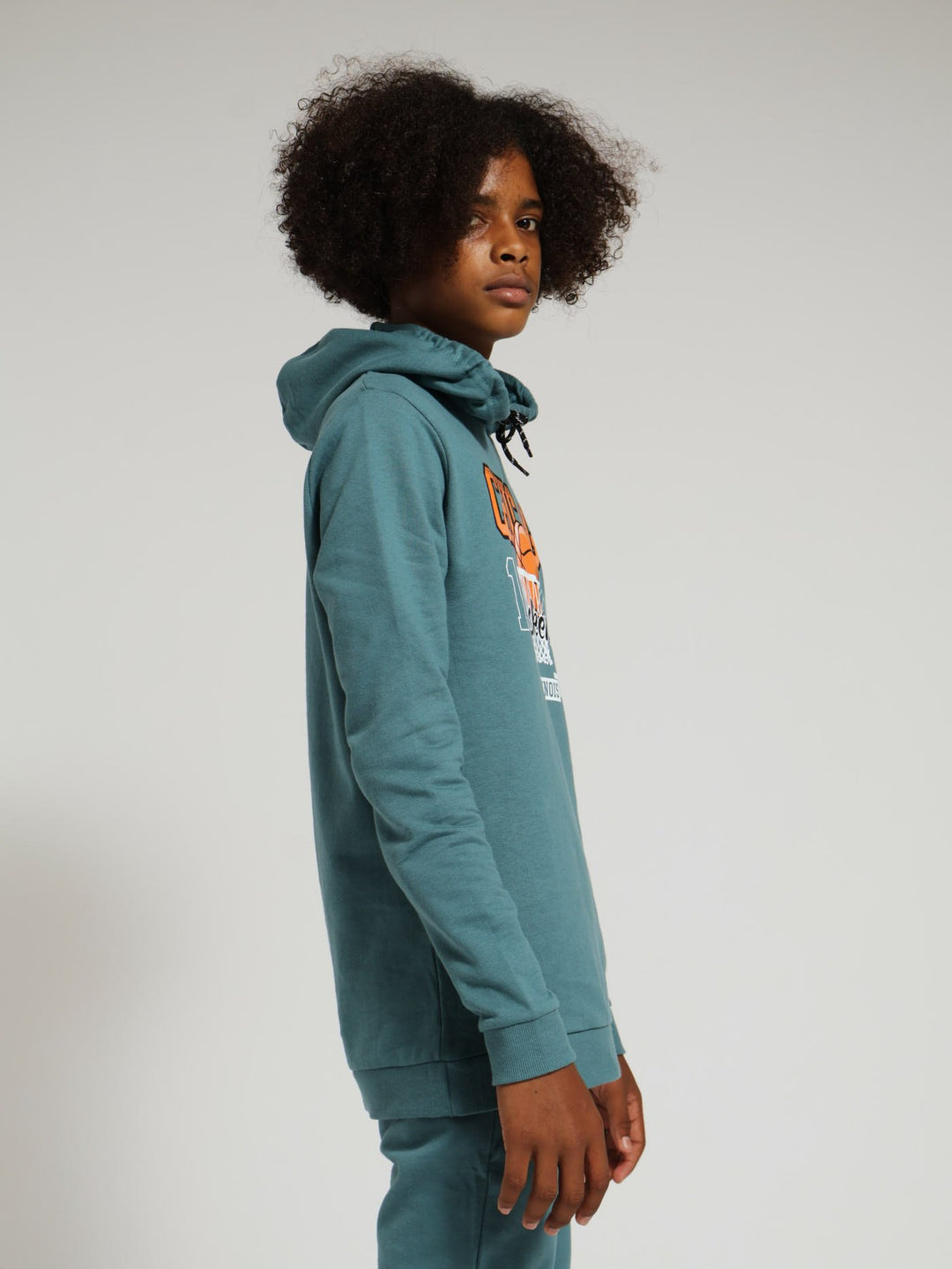 Boys Basketball Print Fleece Hoody - Blue