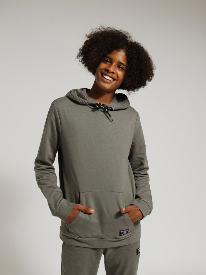 Boys Hoody With Pocket - Mid Grey