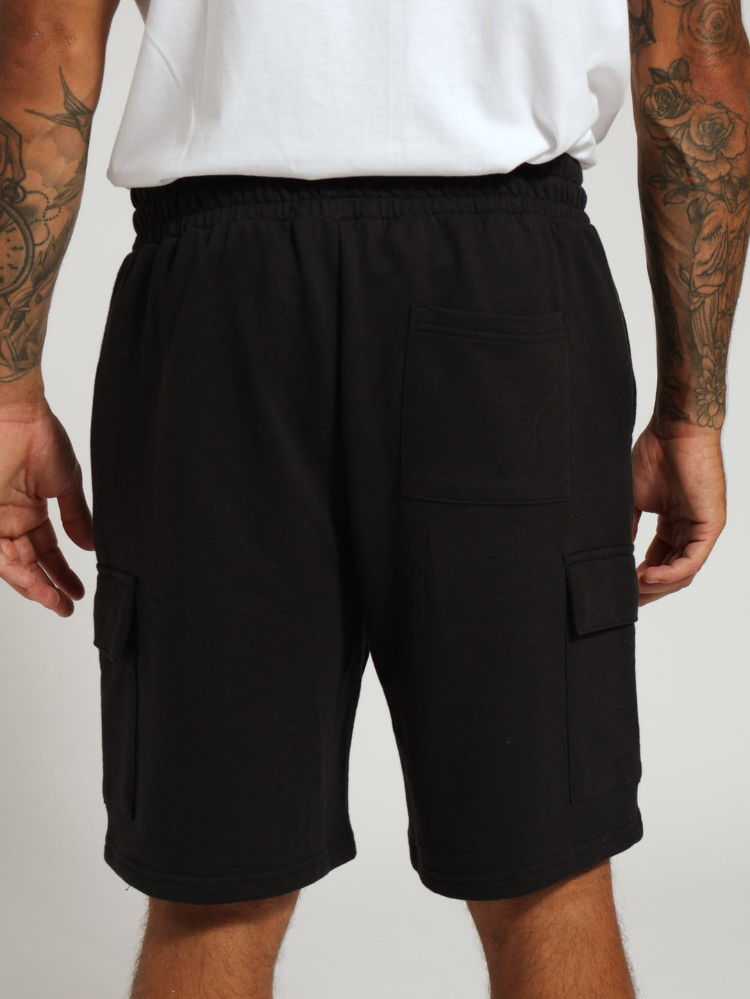 Cargo Fleece Shorts - Black