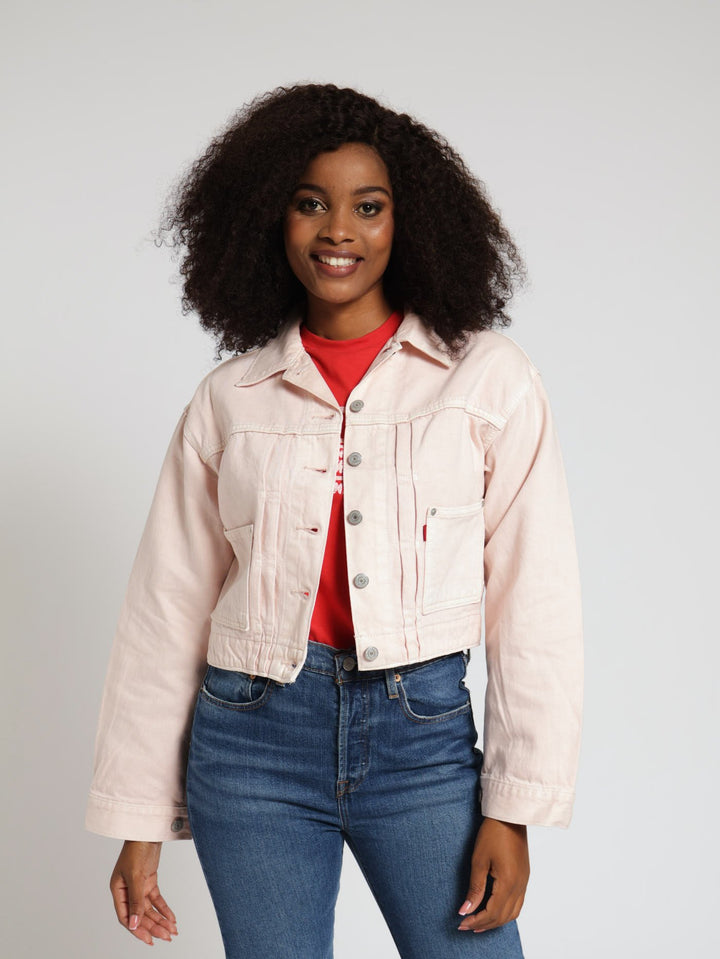 Tailored 90s Trucker Jacket - Pink