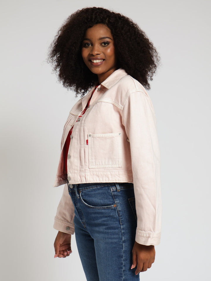 Tailored 90s Trucker Jacket - Pink
