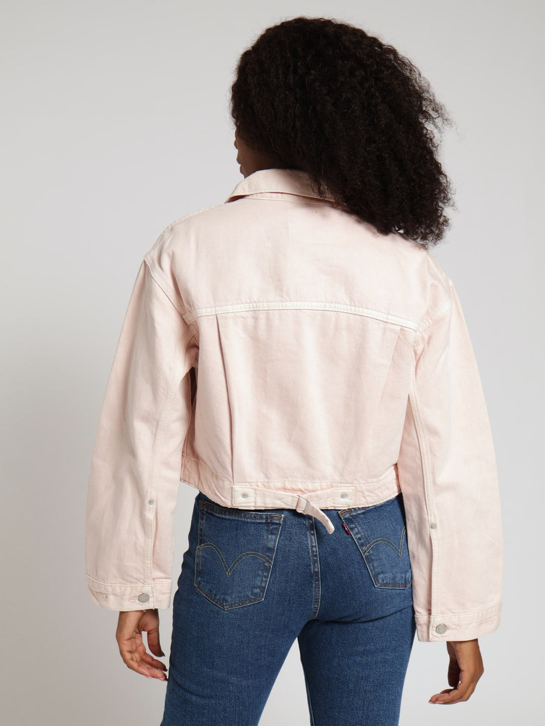 Tailored 90s Trucker Jacket - Pink