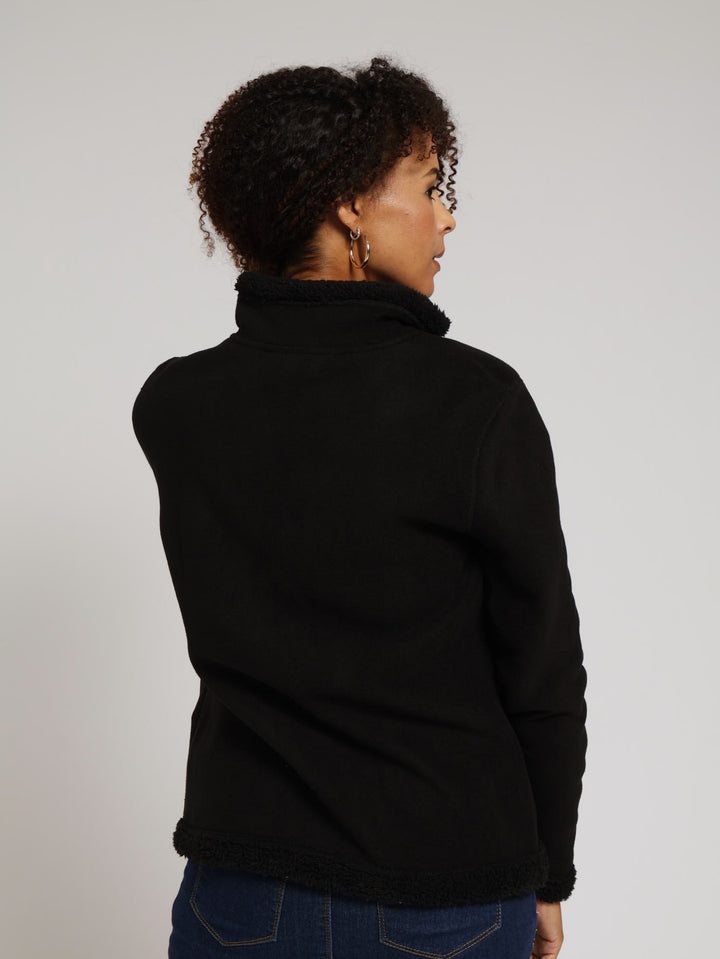 Sherpa Polar Fleece Jacket - Black