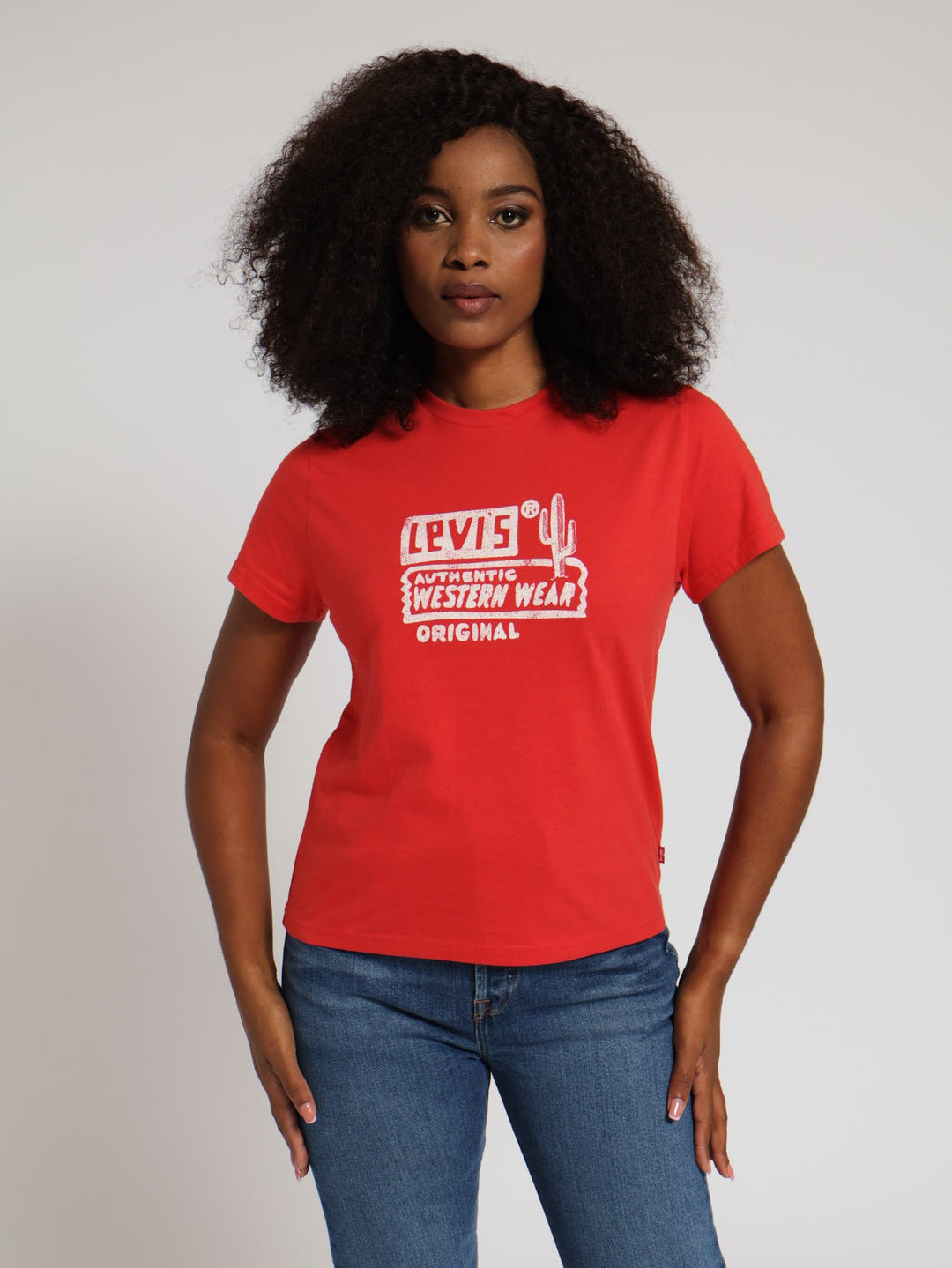 Ladies Authentic Western Graphic Classic Tee Red – Edgars