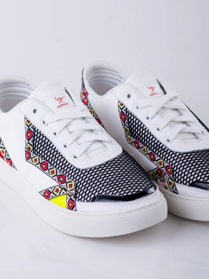 Men's Low Top Multi Colour Sneaker - White