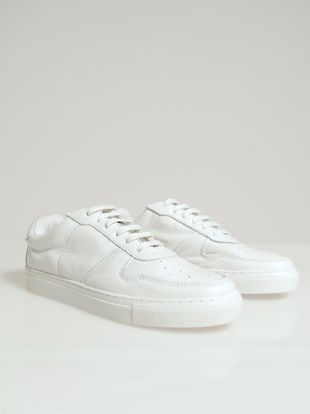 Lace-Up Leather Sneaker - White