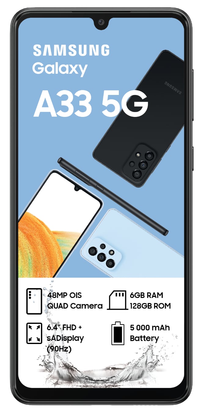 Galaxy A33 Dual Sim Cellphone - Black + We Grow Voucher