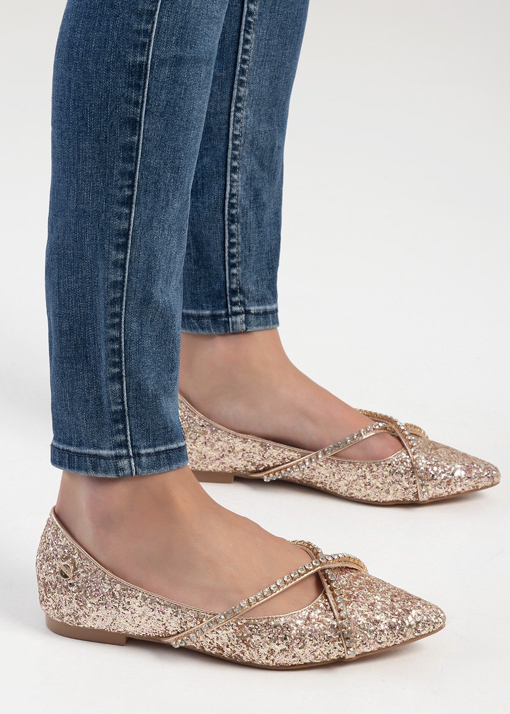 Glimmer Ballet Pump - Rose Gold