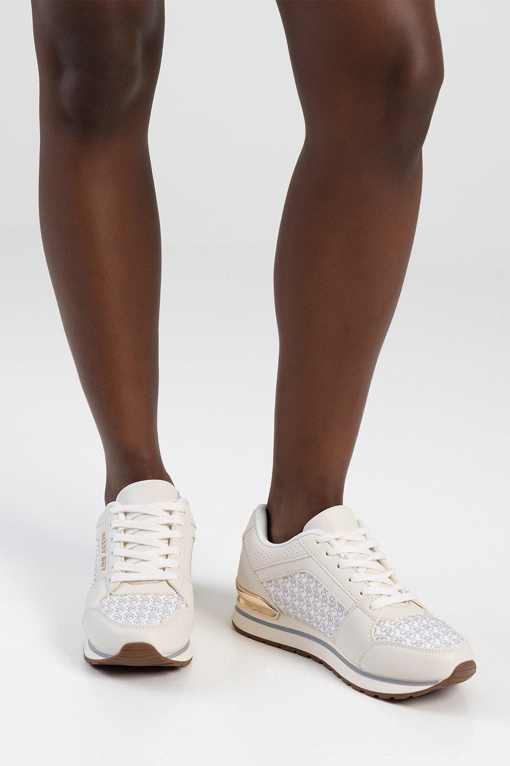 Logomania Panel Detail Runner Sneaker - Beige