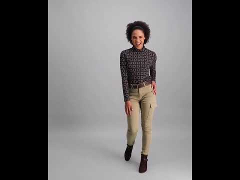 Ladies Skinny Leg Cargo 2-Pocket Trousers - Stone