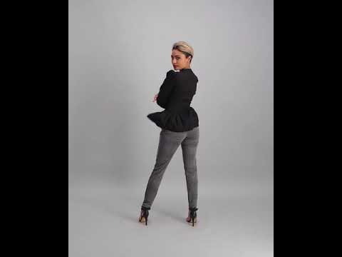 Ladies Check Printed Leggings - Black