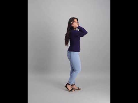 Ladies Long Sleeve Amour T-Shirt - Navy