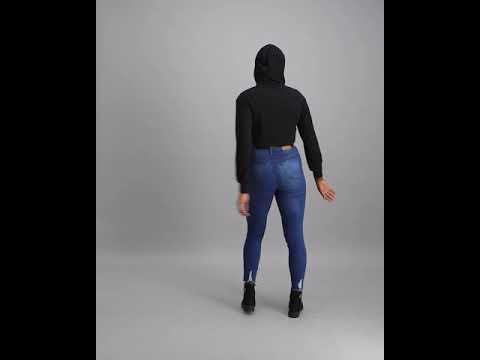 Ladies Boxy Crop Rib Hoodie - Black