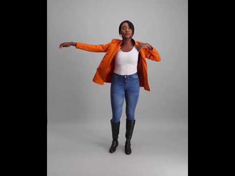 Ladies Buttoned Blazer Set - Mustard