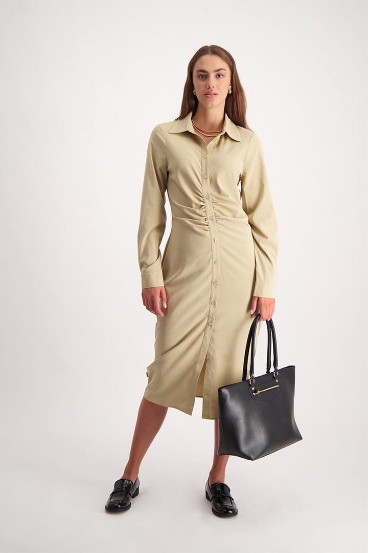 Midi Shirt Dress - Stone