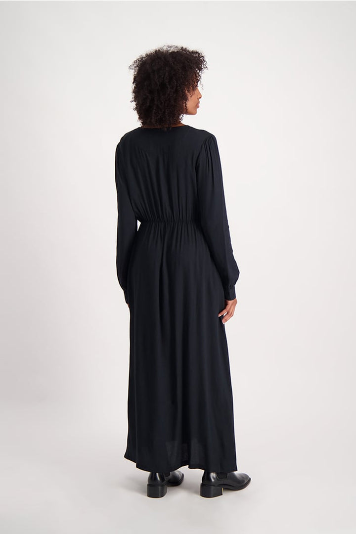 Maxi Dress With Pockets - Black