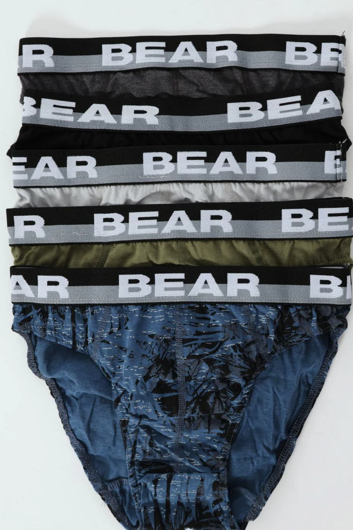 5 Pack Tropical Briefs - Silver/Fatigue