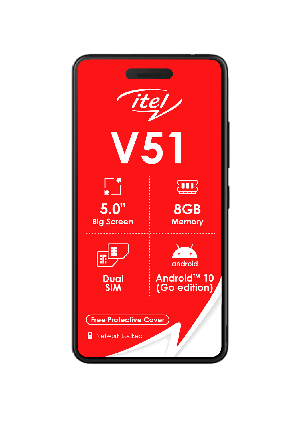 V51 LTE Dual Sim Cellphone - Black