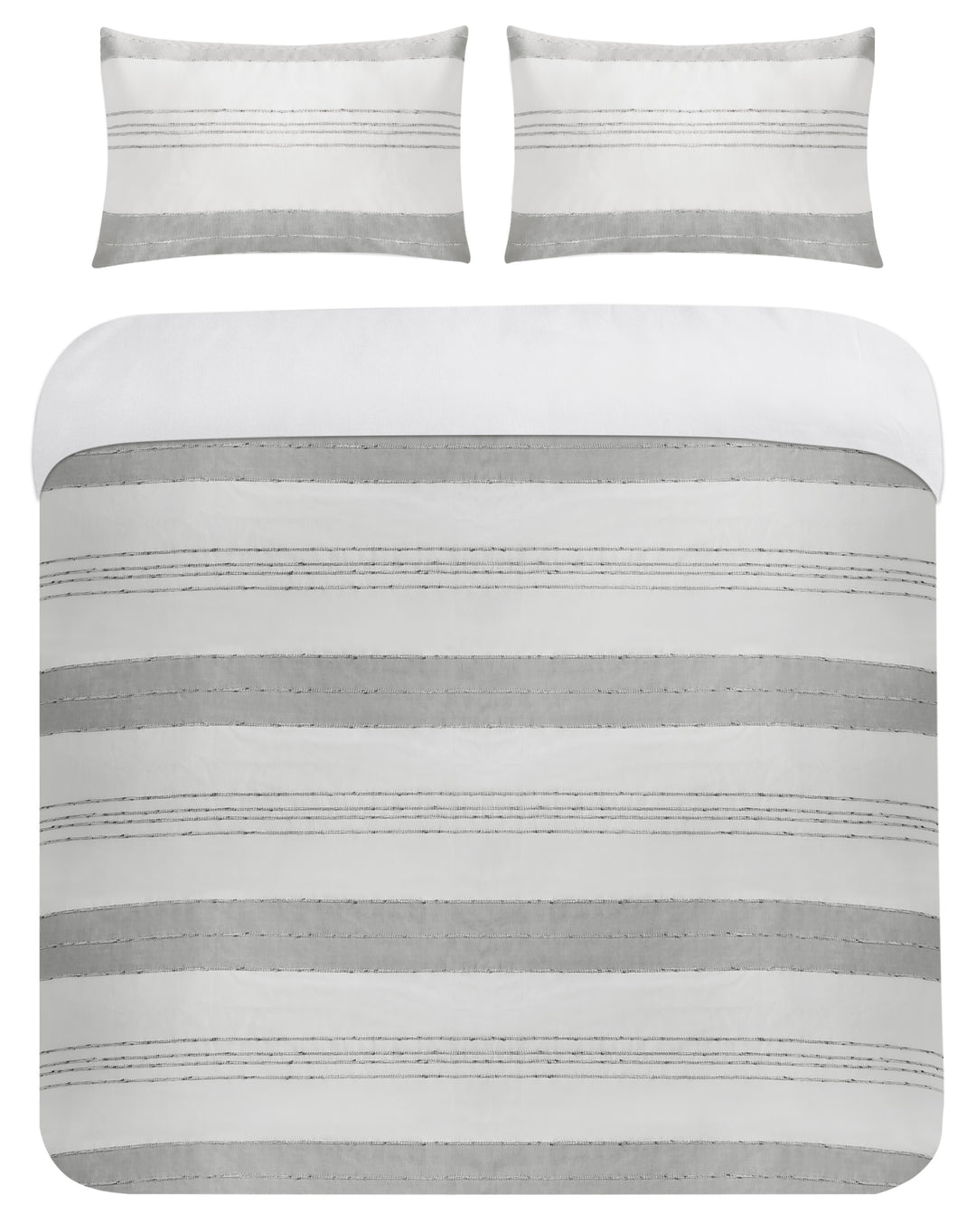 Chambray Stripe Duvet Set - Charcoal