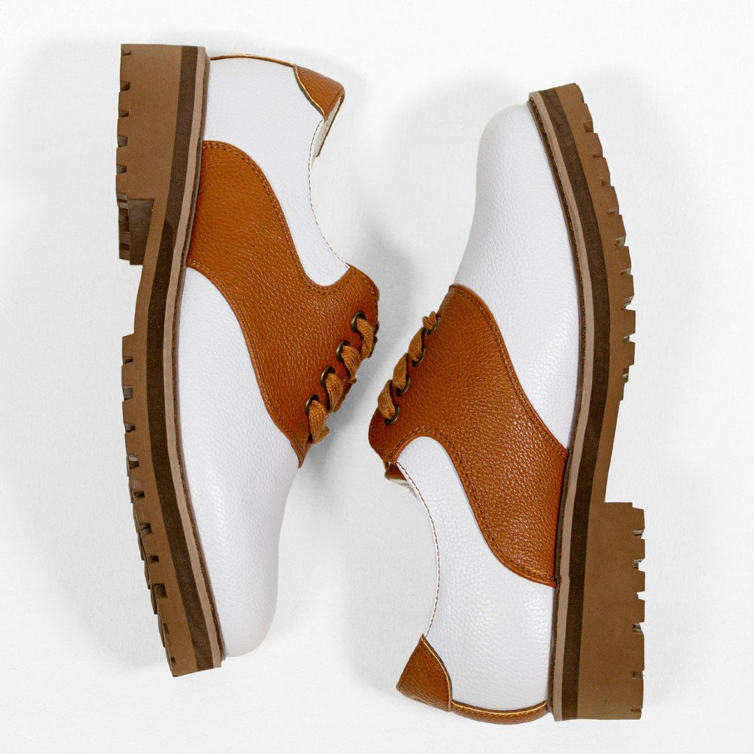 Mens - J Archie Saddle Lace Up Shoe - Tan