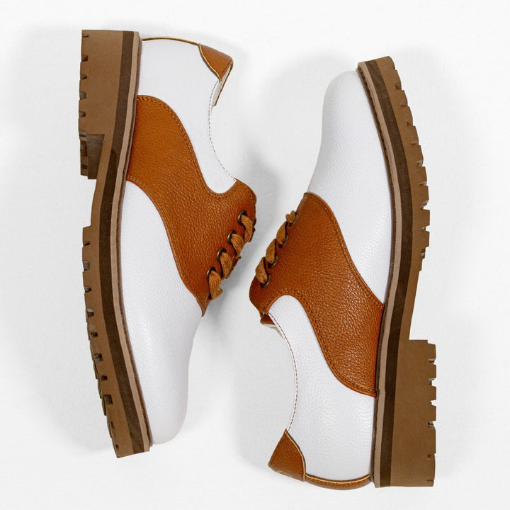 Mens - J Archie Saddle Lace Up Shoe - Tan