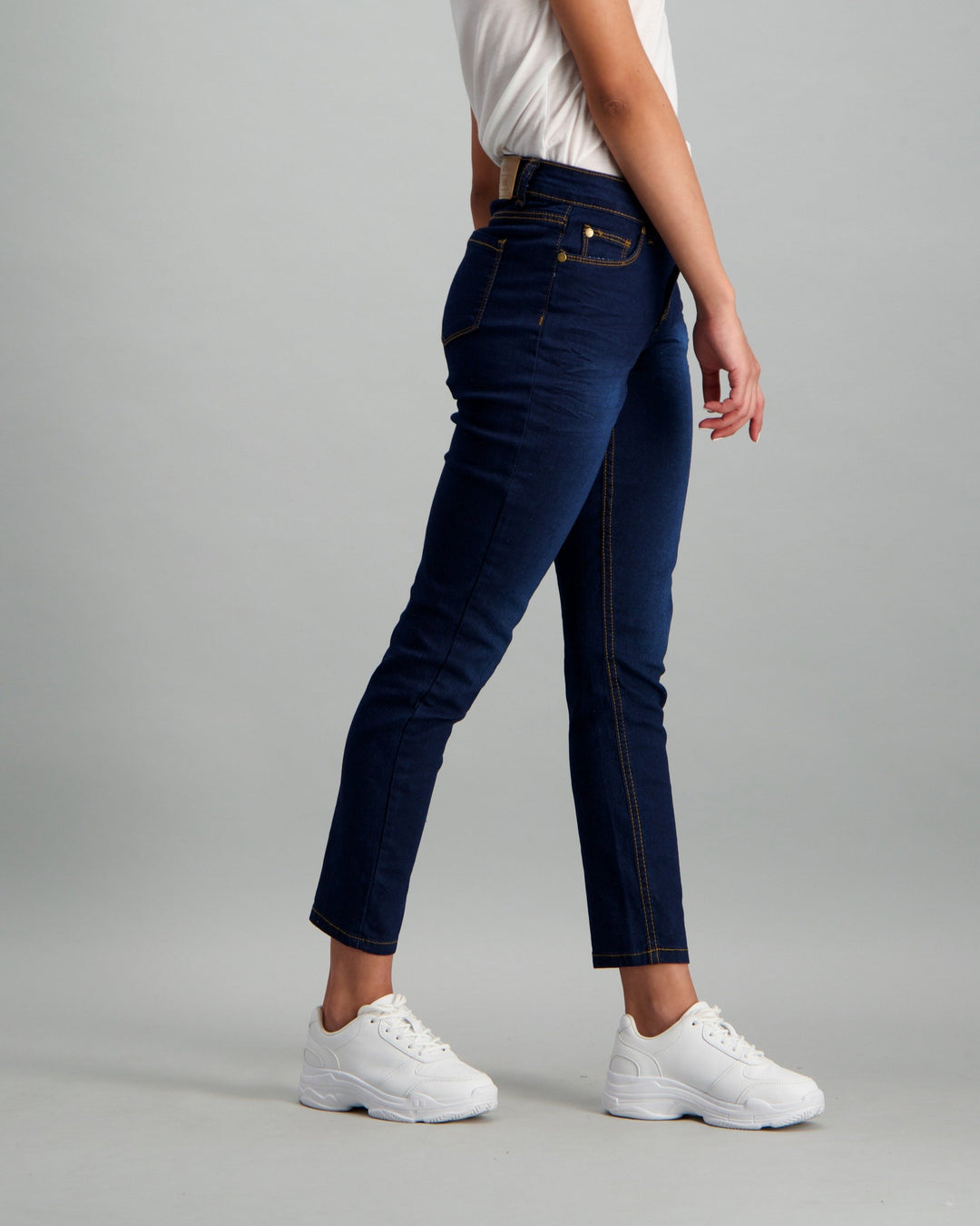 Ladies Dark Blue Regular Skinny Denim Jean