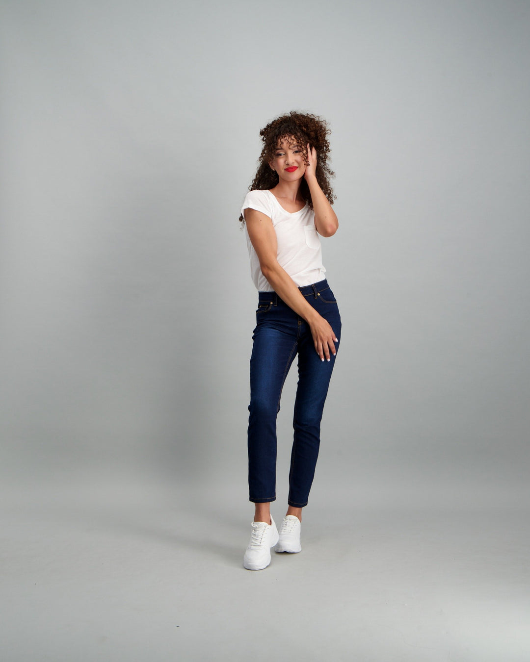 Ladies Dark Blue Regular Skinny Denim Jean