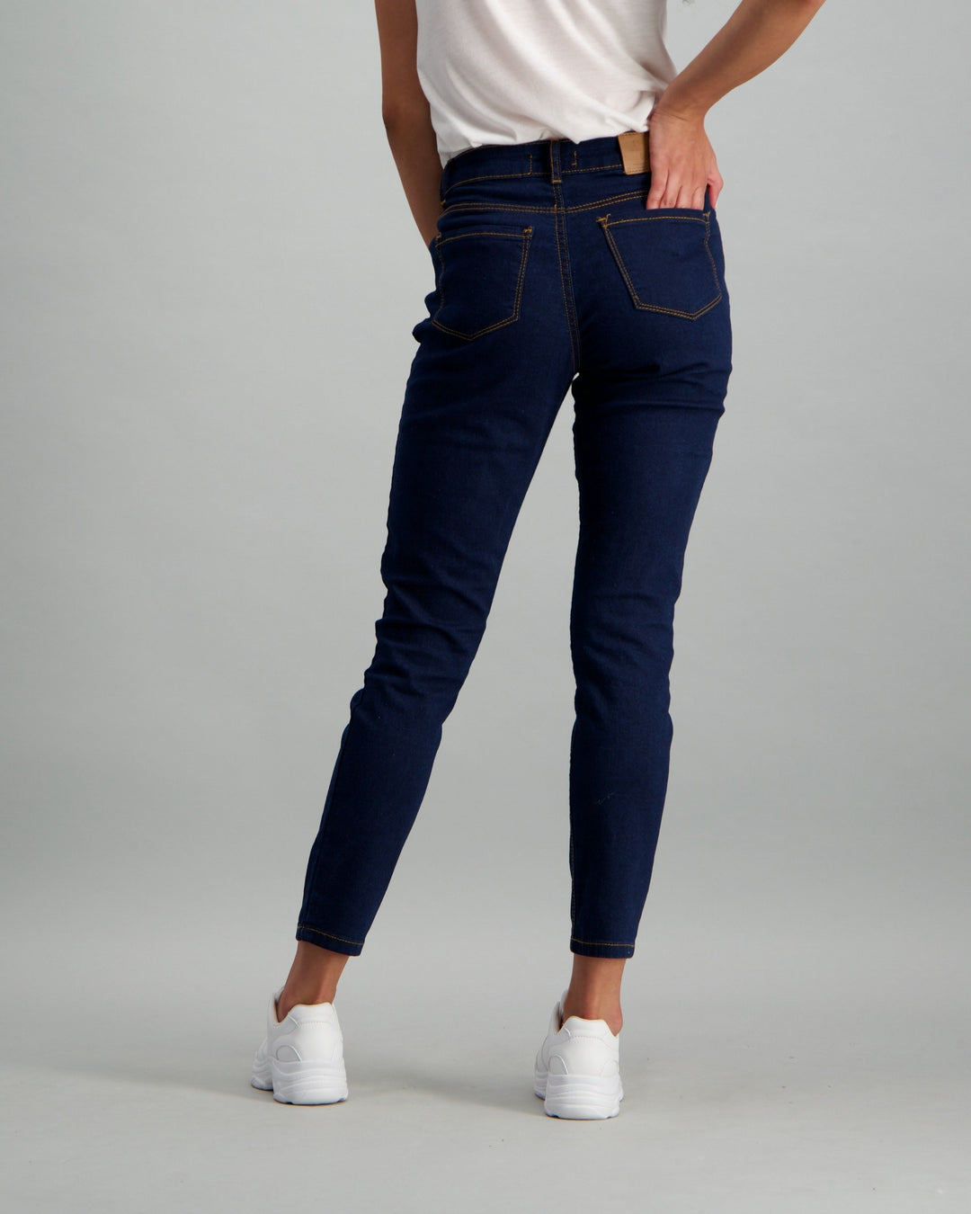 Ladies Dark Blue Regular Skinny Denim Jean
