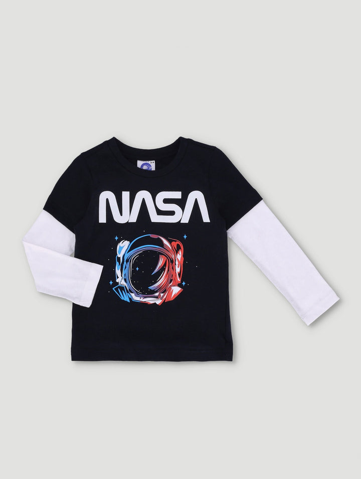 Pre-Boys NASA Tee - Black/White
