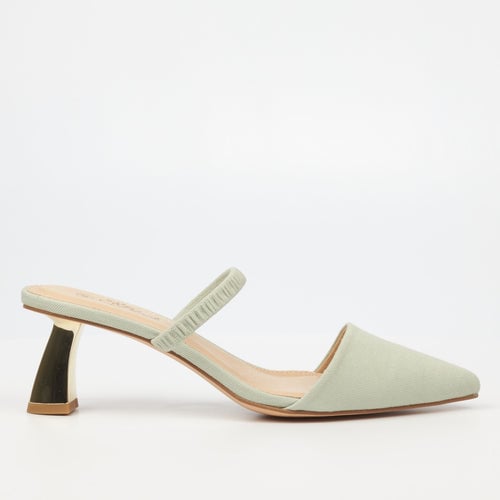 Ladies Mid Heel Mule - Mint