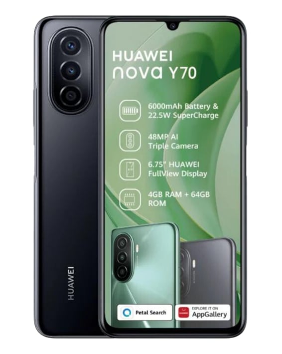 Nova Y70 64GB Black Cellphone