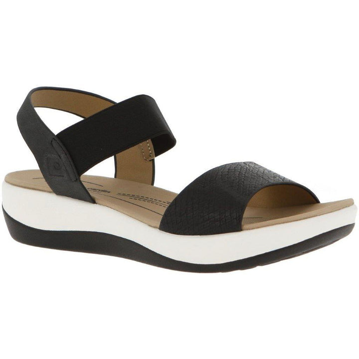 Ladies Elastic Strap Comfort Sandal - Black