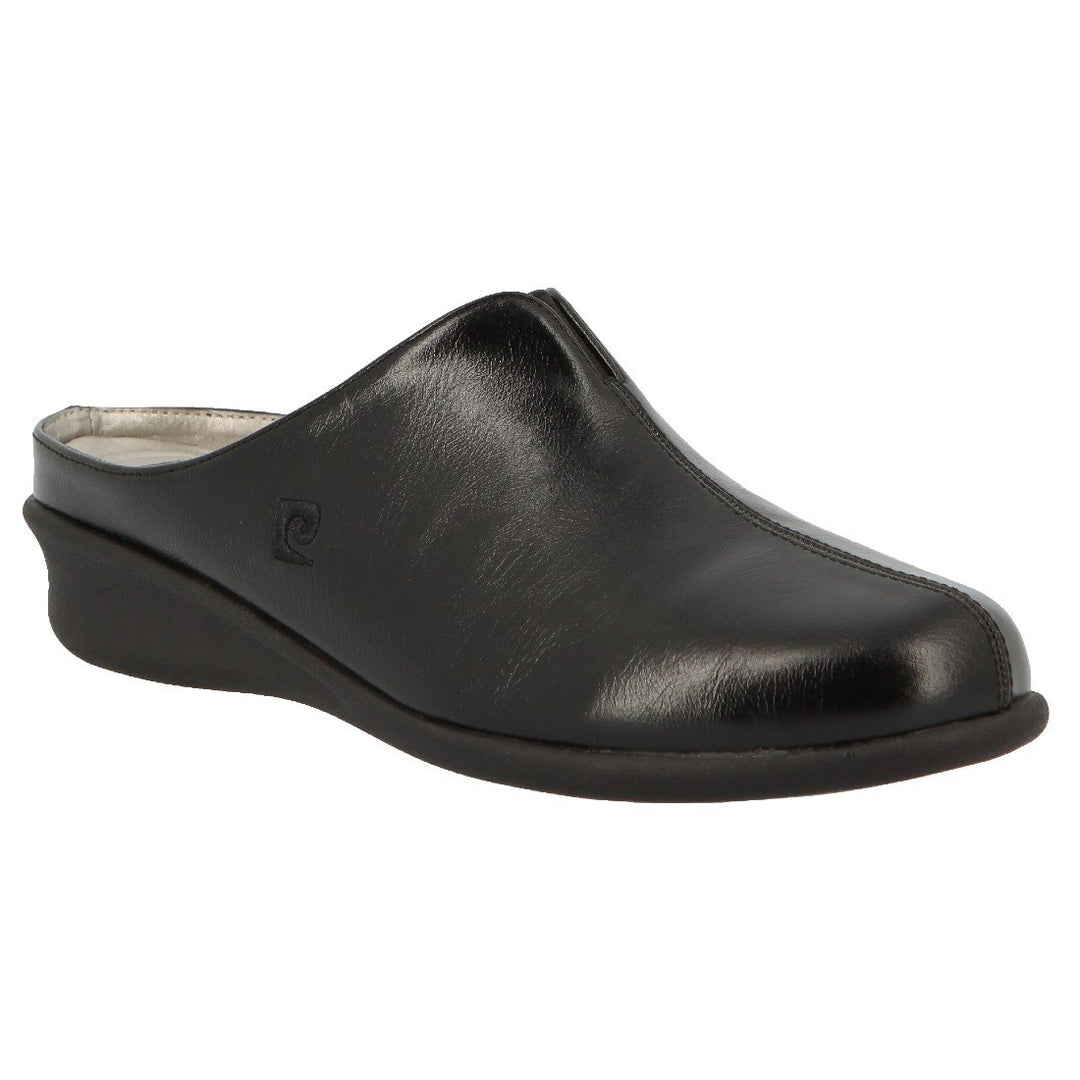 Ladies-Flat Push-In Casual Shoe - Black