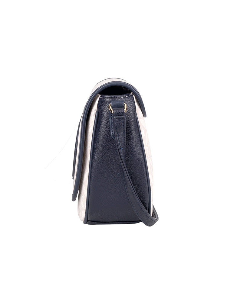 Porter Saddle Flapover Sling Bag - Navy