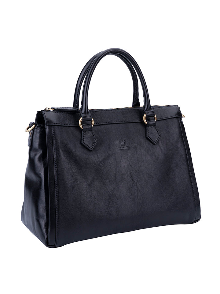 Vega Leather Shopper Bag - Black