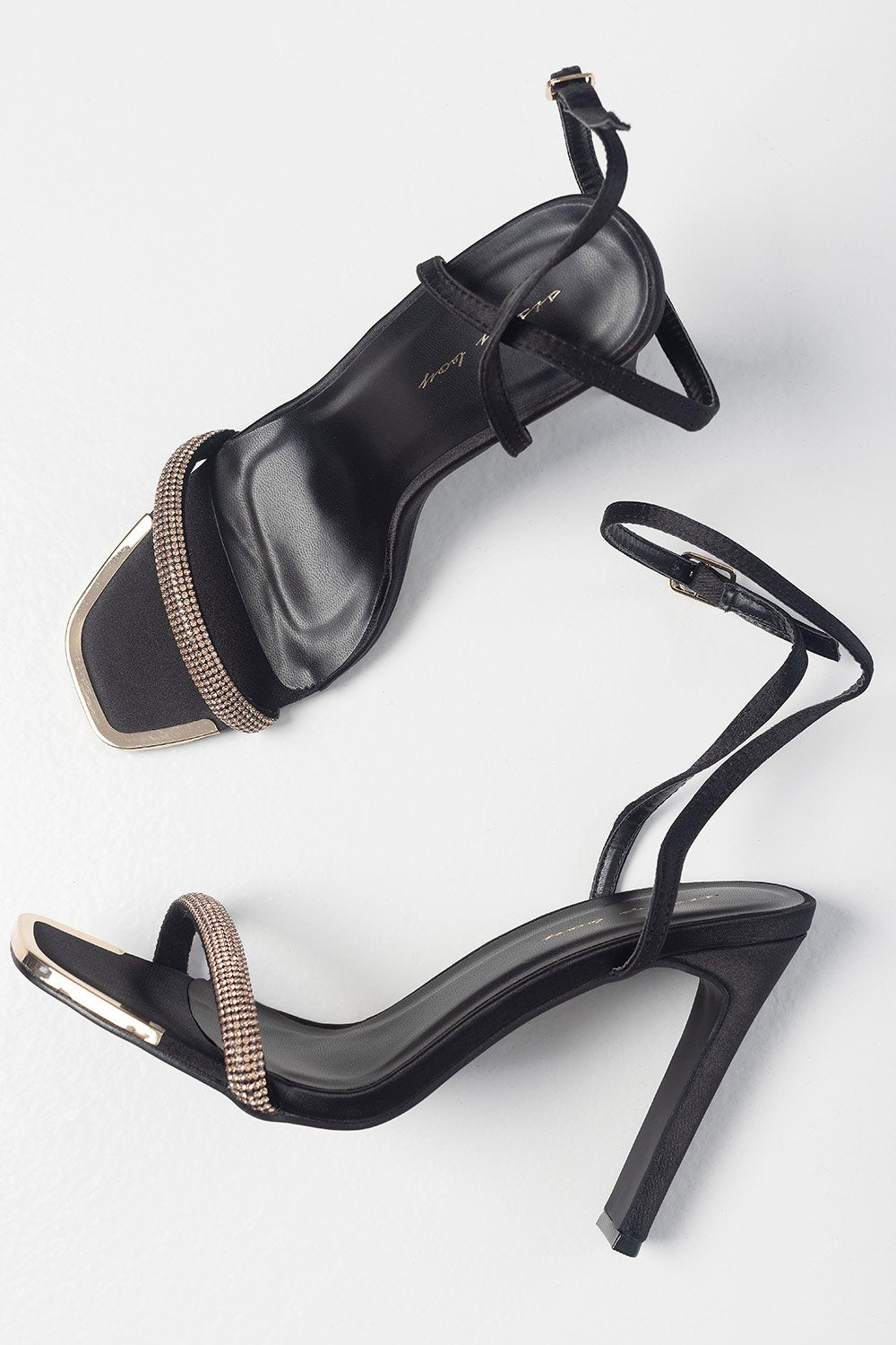 Ladies Satin Glow Getter Sandal - Black