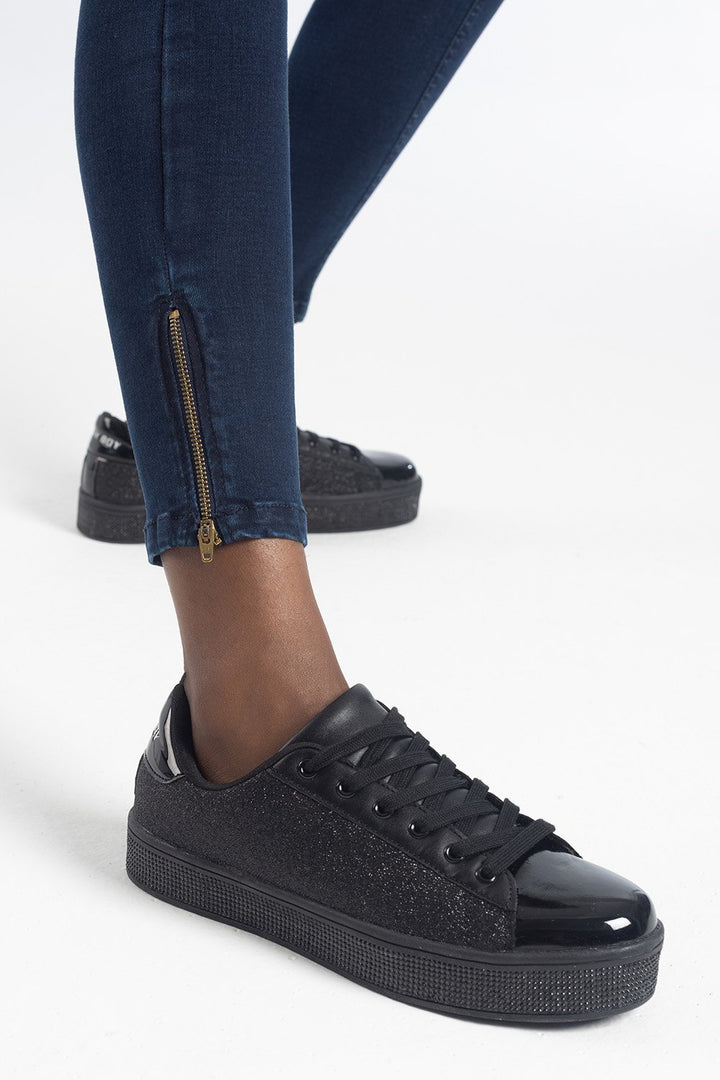 Ladies Shine Bright Duchess Sneaker - Black