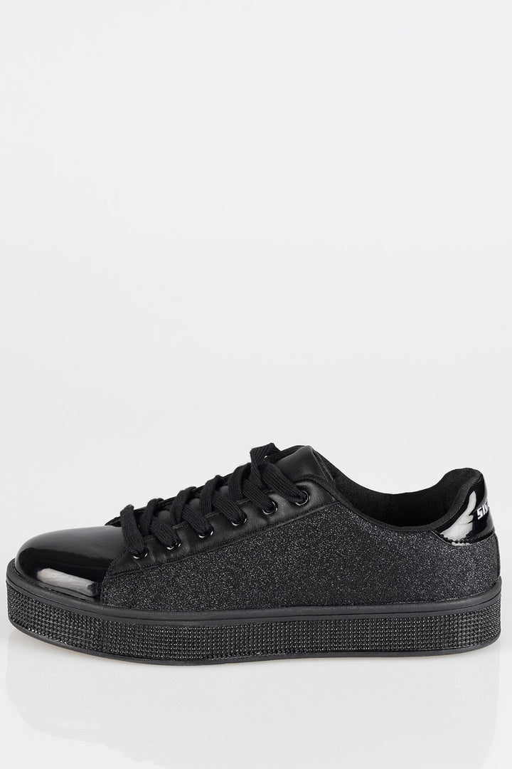 Ladies Shine Bright Duchess Sneaker - Black