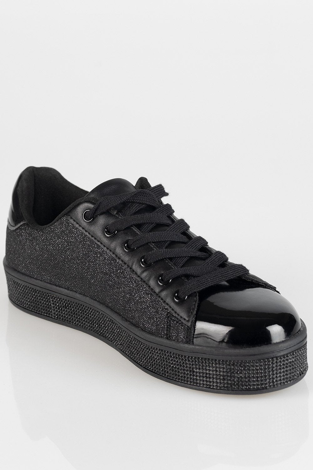 Ladies Shine Bright Duchess Sneaker - Black