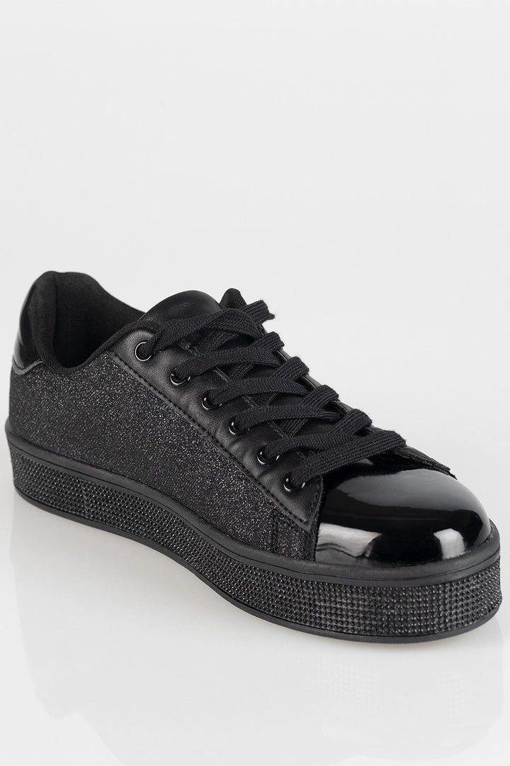 Ladies Shine Bright Duchess Sneaker - Black