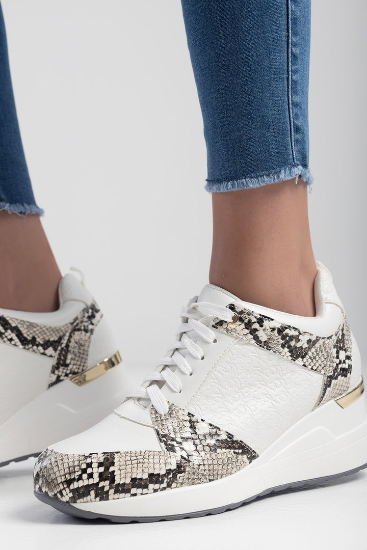 Ladies Wedge On Repeat Sneaker - White