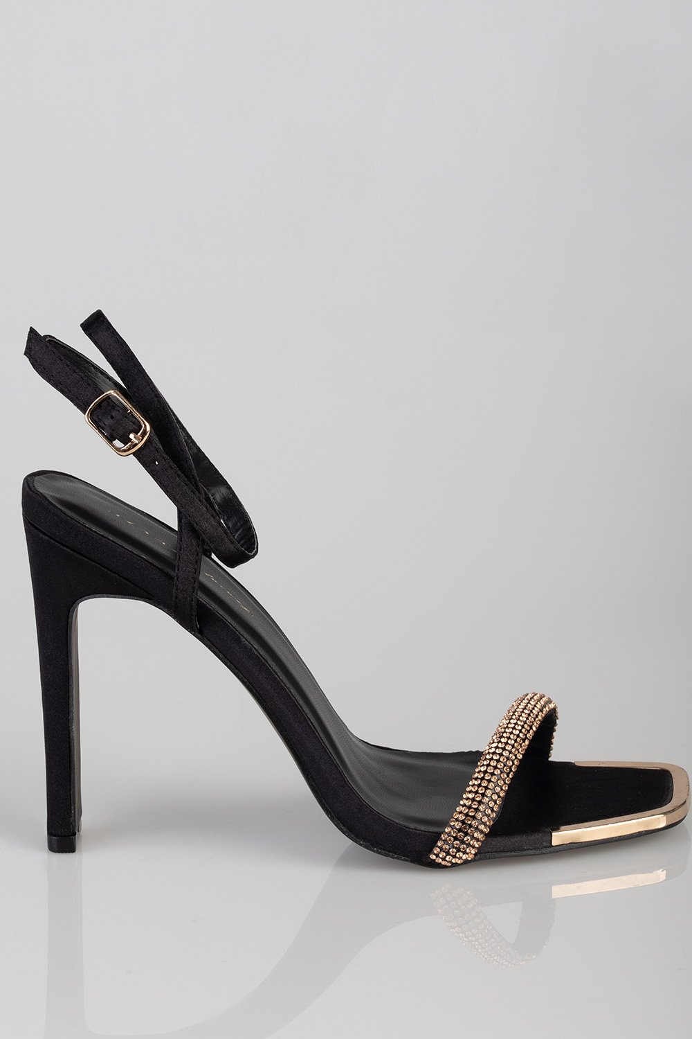 Ladies Soiree Glamour Heel Sandal - Black