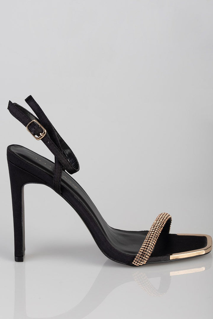 Ladies Soiree Glamour Heel Sandal - Black