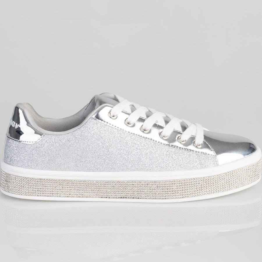 Ladies Shine Bright Duchess Sneaker - Silver