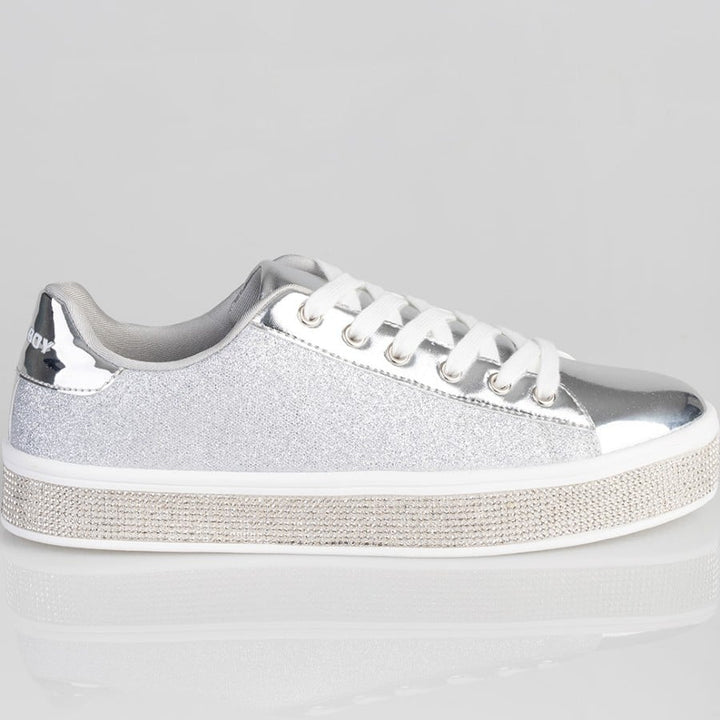 Ladies Shine Bright Duchess Sneaker - Silver