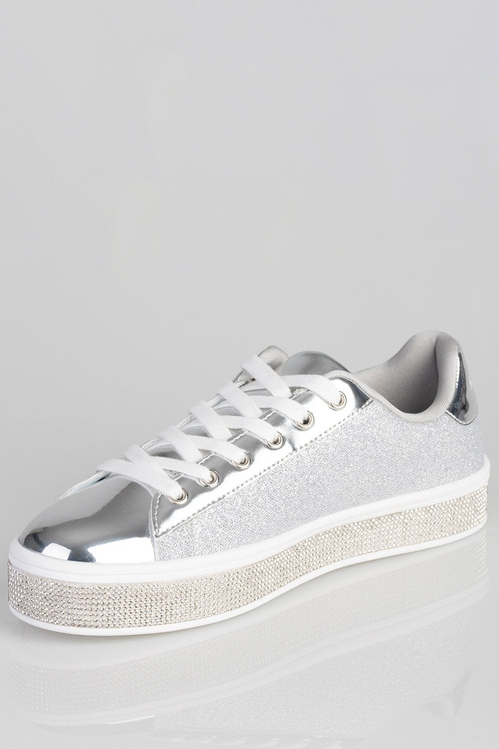 Ladies Shine Bright Duchess Sneaker - Silver