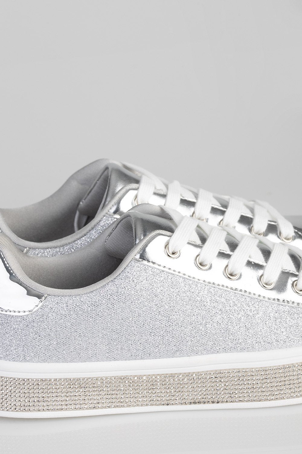 Ladies Shine Bright Duchess Sneaker - Silver